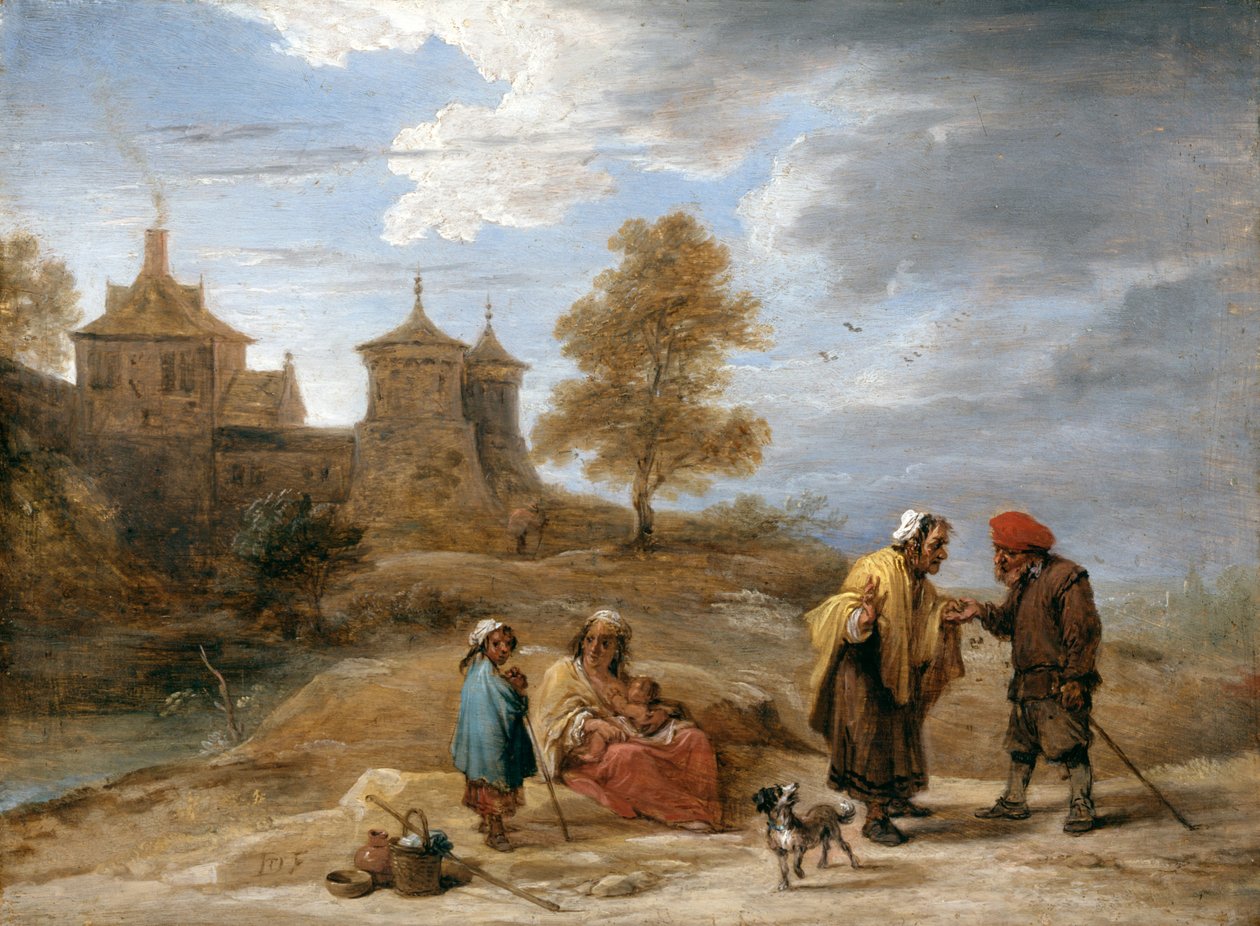 Zigenare i ett landskap av David Teniers the Younger