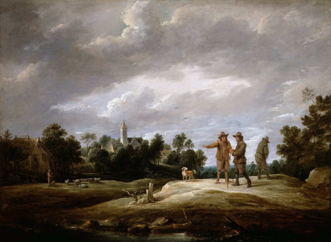 Bönder samtalar av David Teniers the Younger