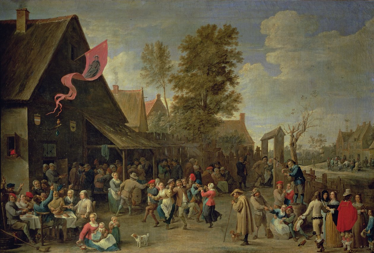 Indvielsen af en landsbykirke, c.1650swed av David Teniers the Younger