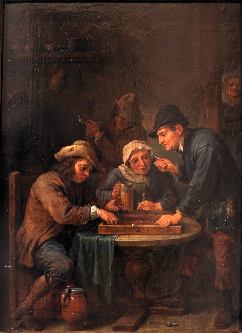 Trictrac players av David Teniers the Younger