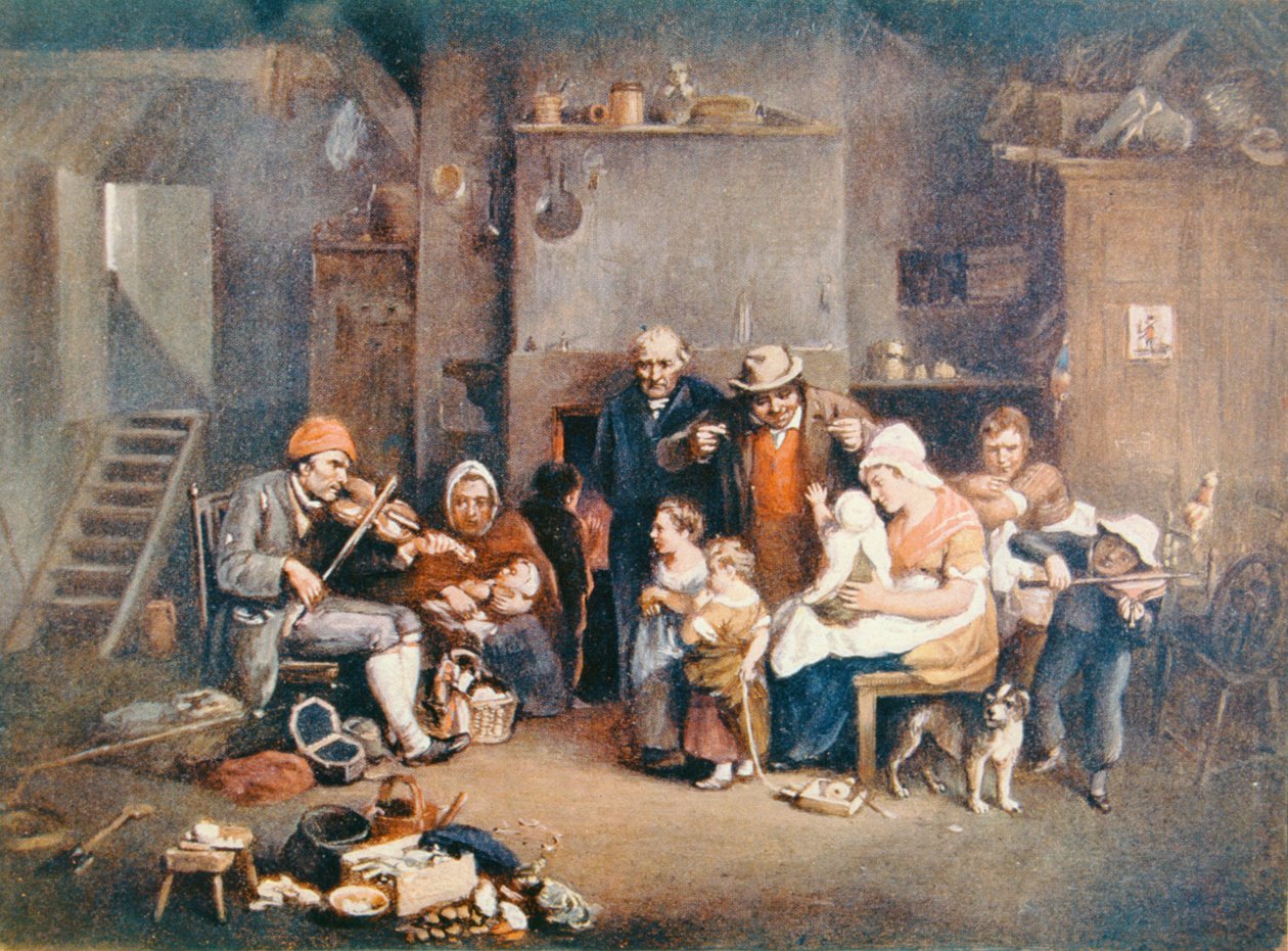 Den blinda spelmannen, illustration från "Lives of Great Men Told by Great Men", redigerad av Richard Wilson, omkring 1920-talet. av David Wilkie