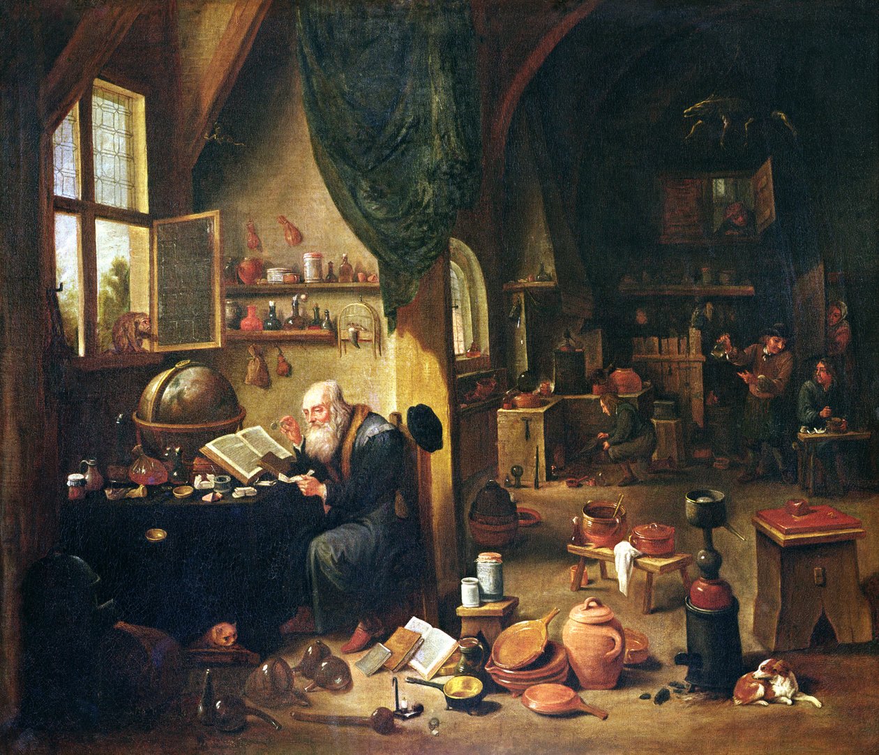 En alkemist i sin verkstad av David Teniers the Younger