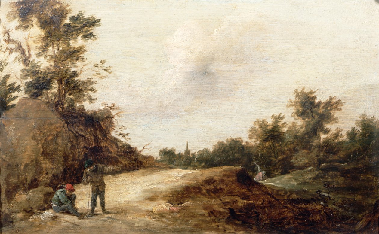 Landskap med resande (ett av ett par) av David Teniers the Younger