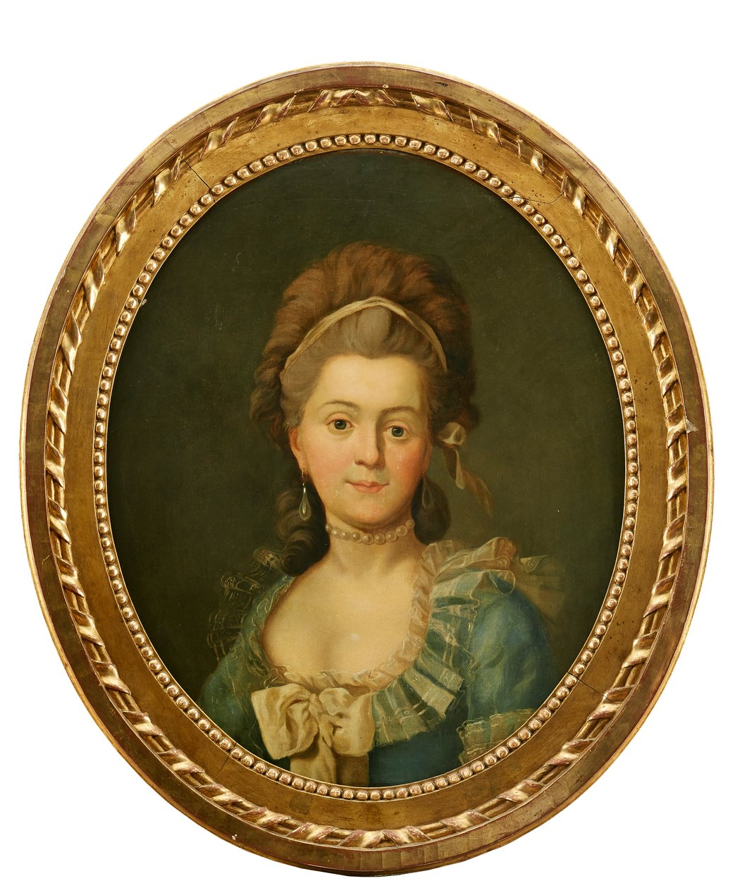 Porträtt av okänd kvinna i nationella dräkten, avporträtterad ca 1780 av David von Kraffts