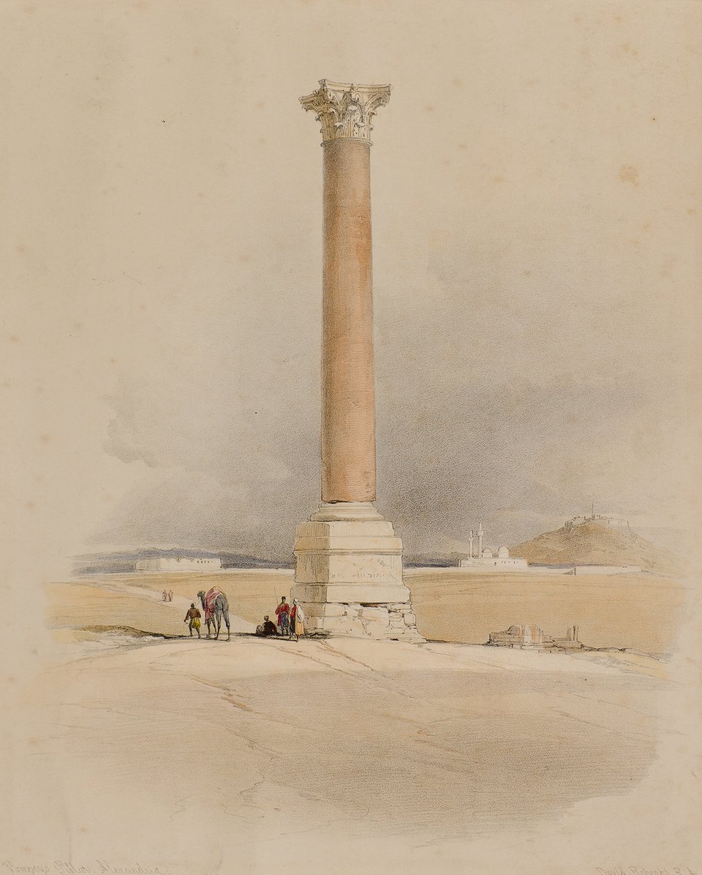 Pompejus pelare, Alexandria av David (after) Roberts
