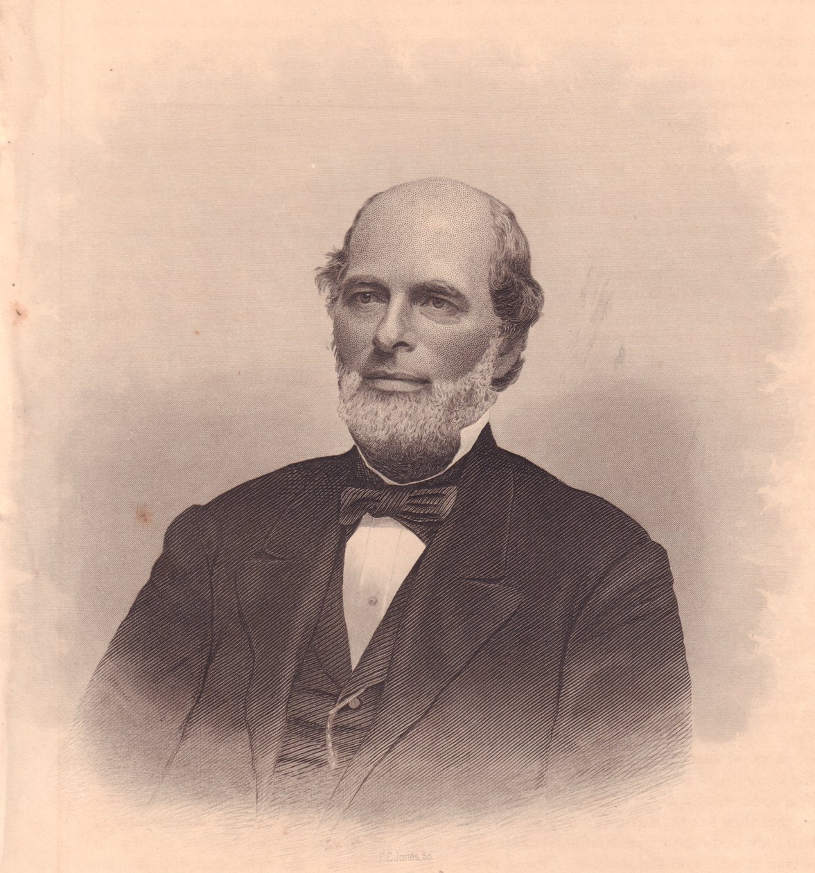 Porträtt av den amerikanske politikern George T Cobb (1813-1870), gravyr av FE Jones från ladies Repository, USA, cirka 1870 av John Ward Dunsmore