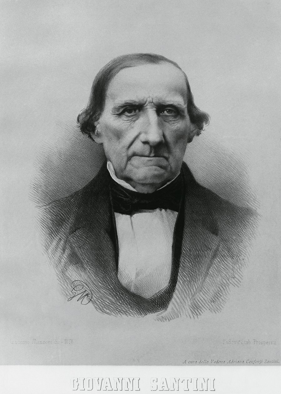 Porträtt av Giovanni Santini (1787-1877), italiensk astronom, matematiker och vetenskapsman av John Ward Dunsmore