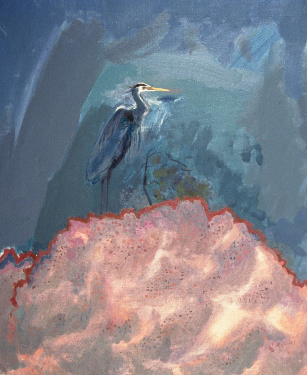 Great Blue Heron (olja på duk) av David Alan Redpath Michie
