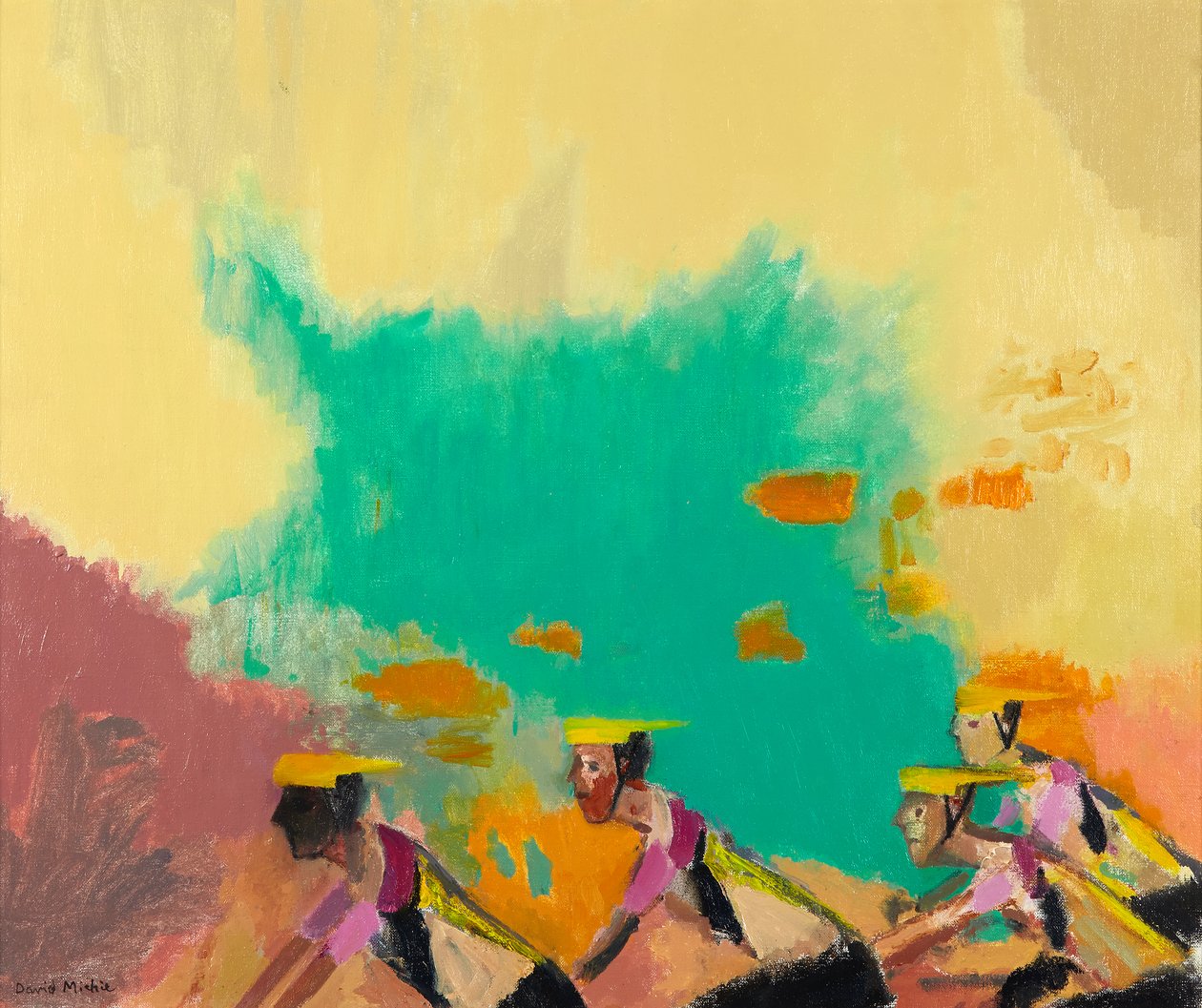 The Cyclists, c.1997-98 (olja på duk) av David Alan Redpath Michie
