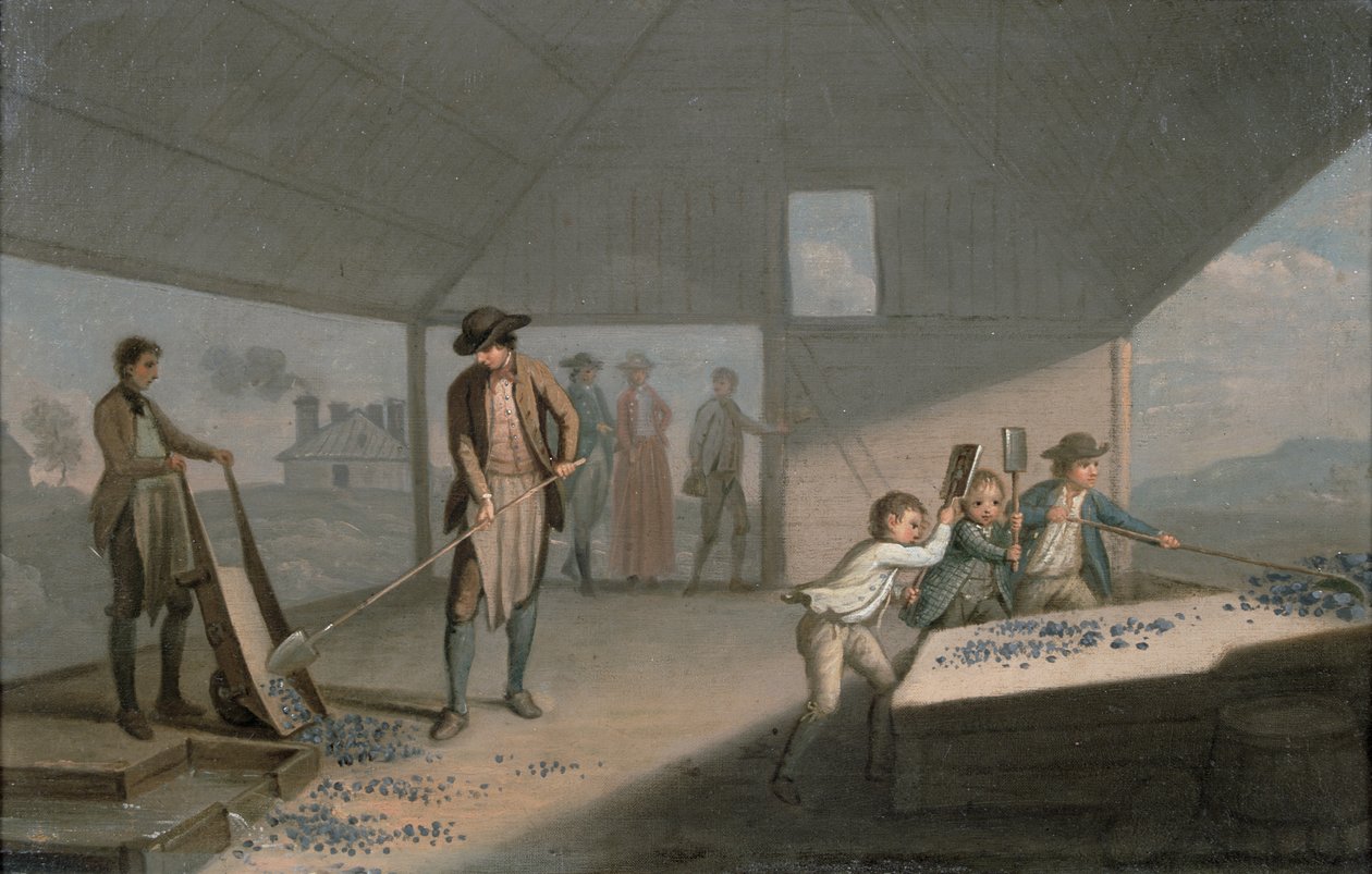 Blybrytning på Leadhills, leverans och sortering av bly av David Allan