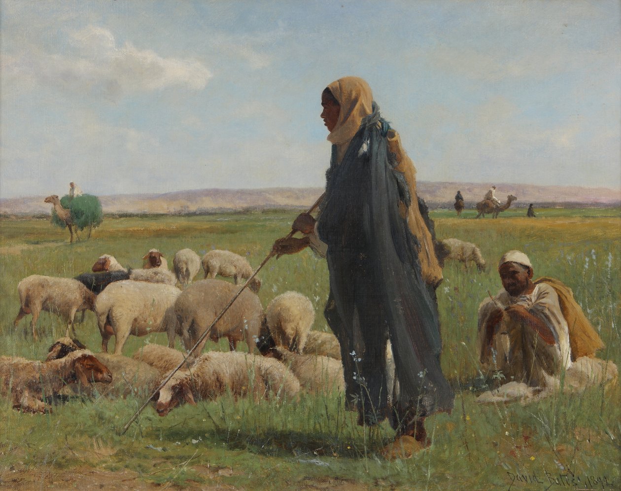 Arabiska herdar, 1892 av David Bates