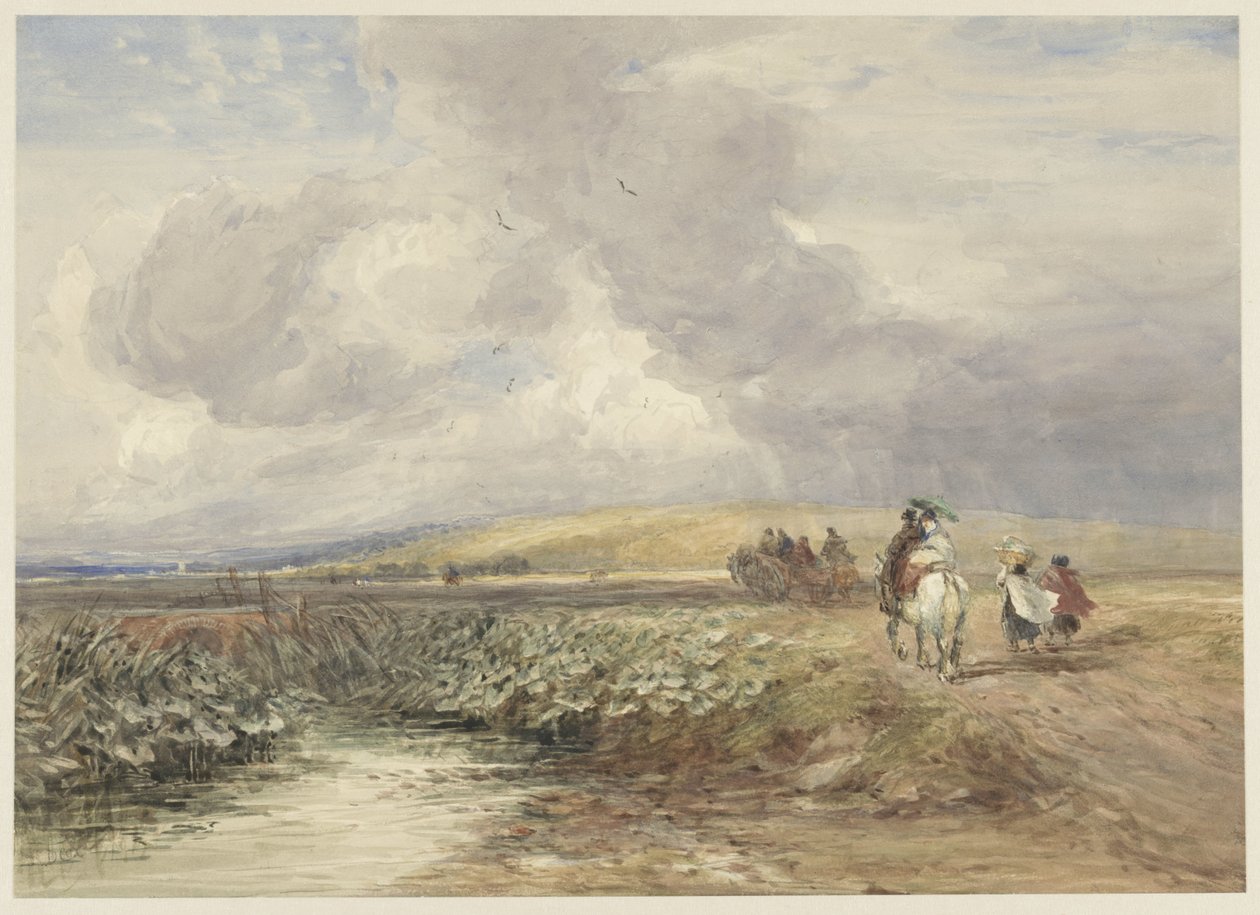 Landskap med resenärer av David Cox (I)