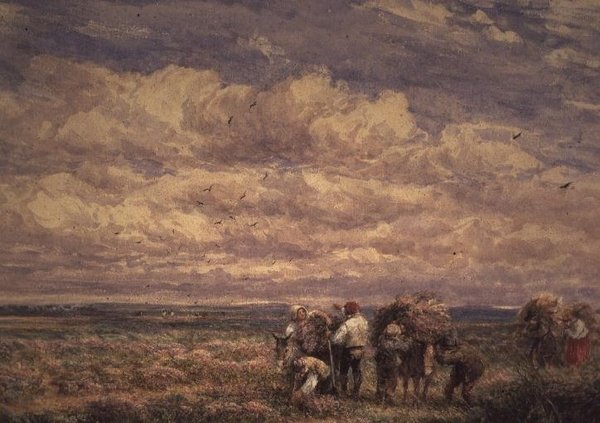 Broom Gatherers (akvarell på papper) av David Cox