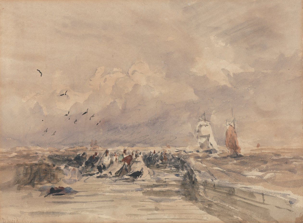 Dieppe Pier, hård vind av David Cox