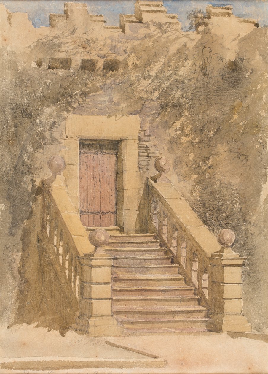 Dörröppning vid Haddon Hall, ca 1845 (akvarell och blyerts på papper) av David Cox