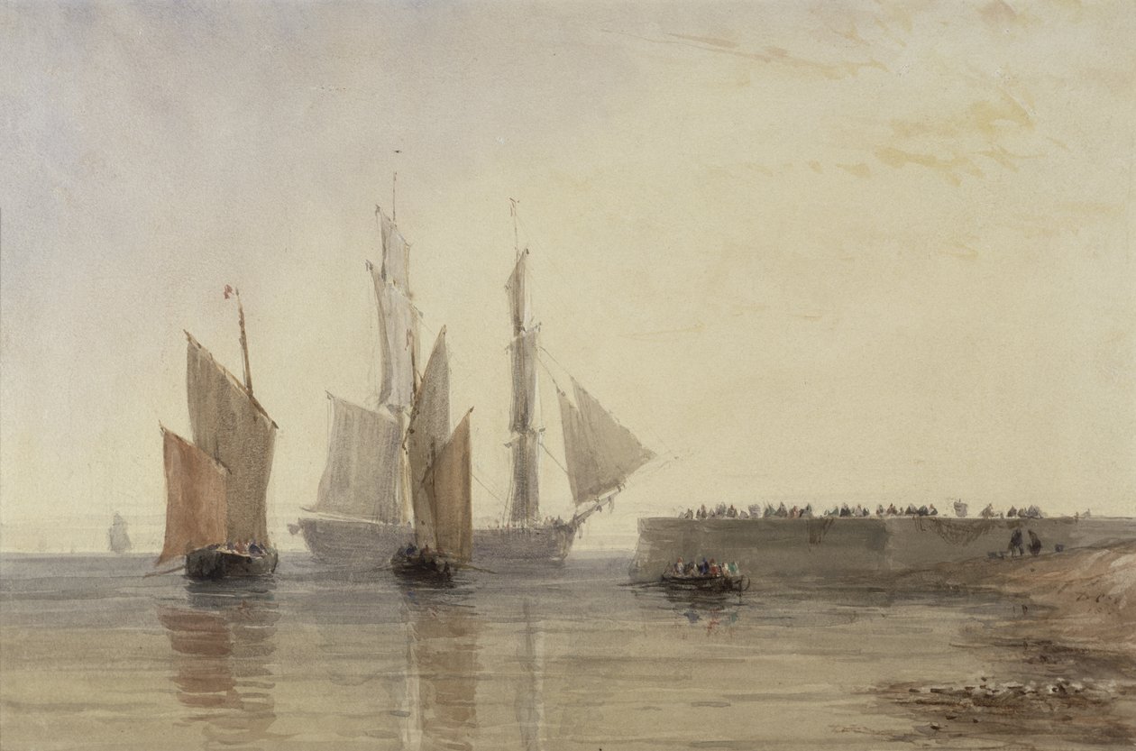 Ingång till Calais hamn av David Cox