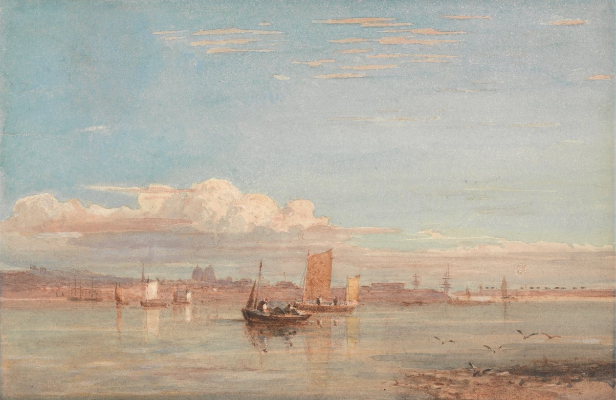 Greenwich Hospital från Woolwich Reach av David Cox