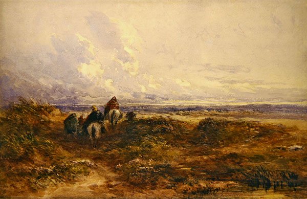 Gypsies Crossing a Moor (akvarell på papper) av David Cox