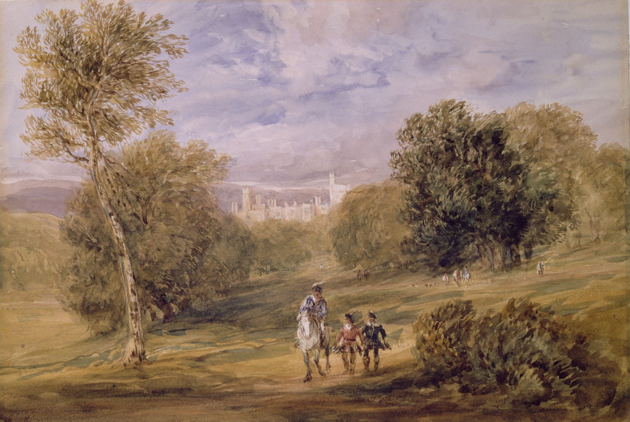 Haddon Hall från parken, 1831 av David Cox