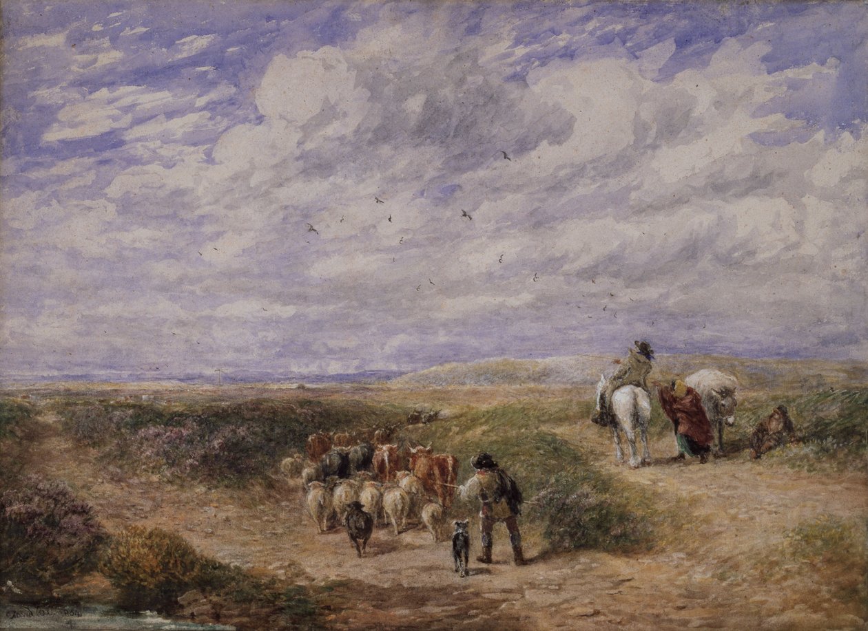 Håll den vänstra vägen, 1854 av David Cox