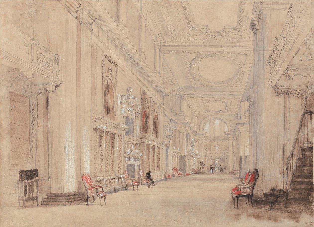Det långa biblioteket i Blenheim Palace av David Cox