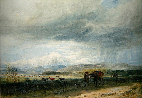 Ludwea Meadows (akvarell på papper) av David Cox