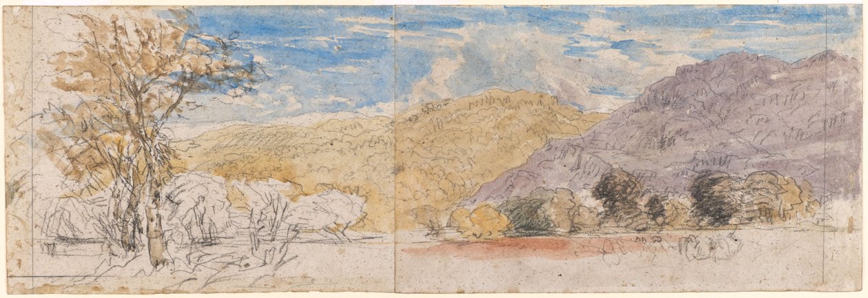 Bergigt landskap, norra Wales av David Cox