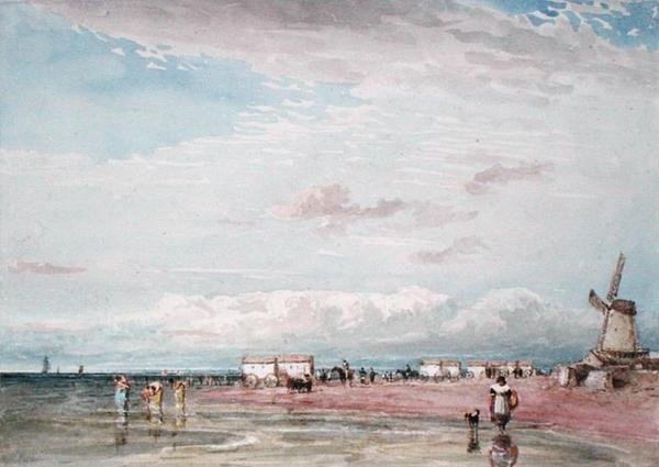 North Shore, Liverpool (akvarell på papper) av David Cox