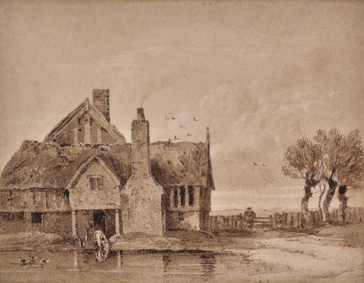 Studie av en bondgård av David Cox