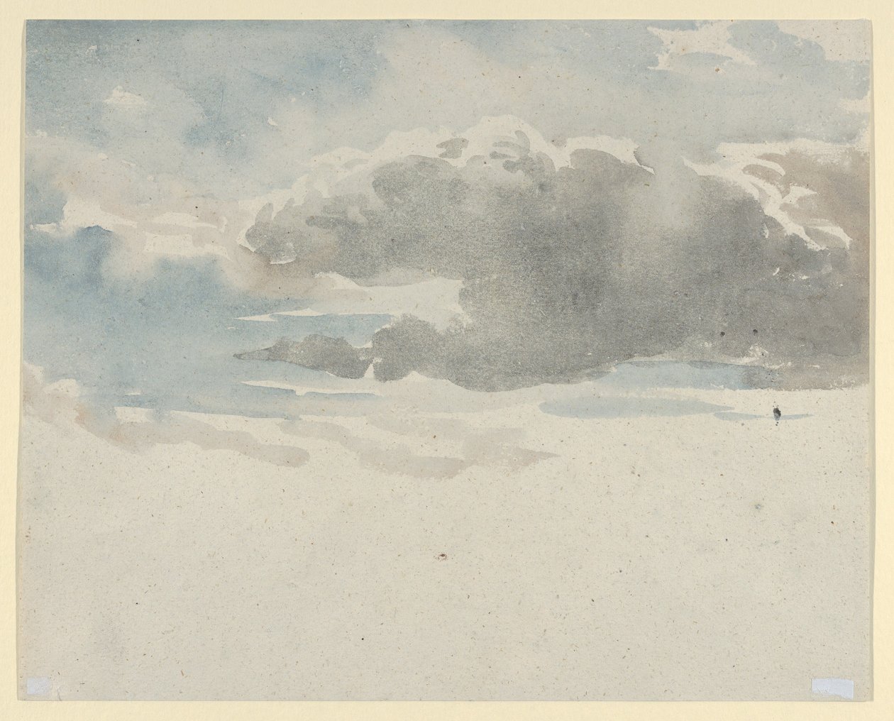 Molnstudie (recto). Studie av en fläderbuske vid ett staket (verso) av David Cox