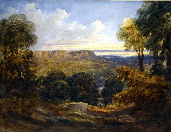 Utsikt över Bristol Channel, ca 1828 (akvarell på papper) av David Cox