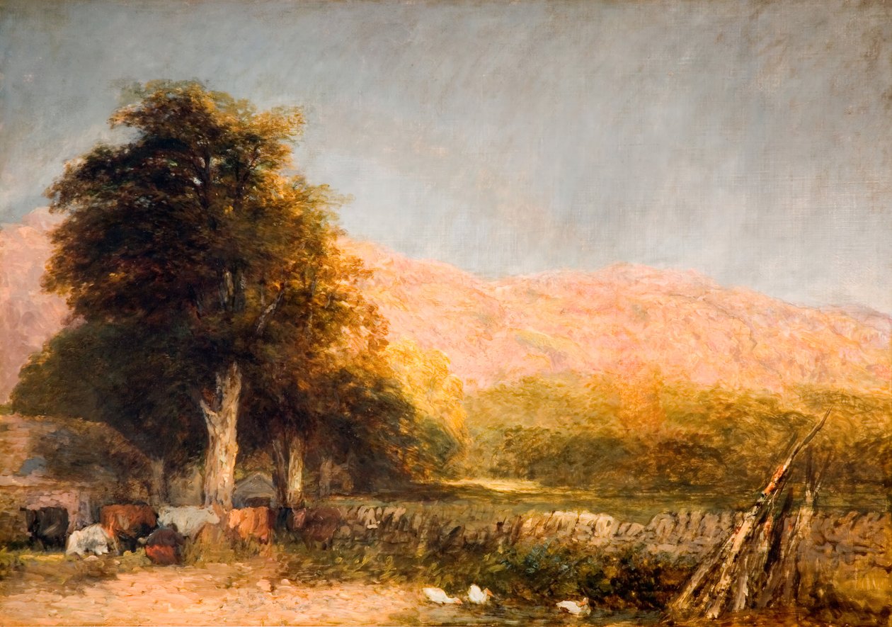 En gård i Bettws-y-Coed, 1856. av David Cox the elder