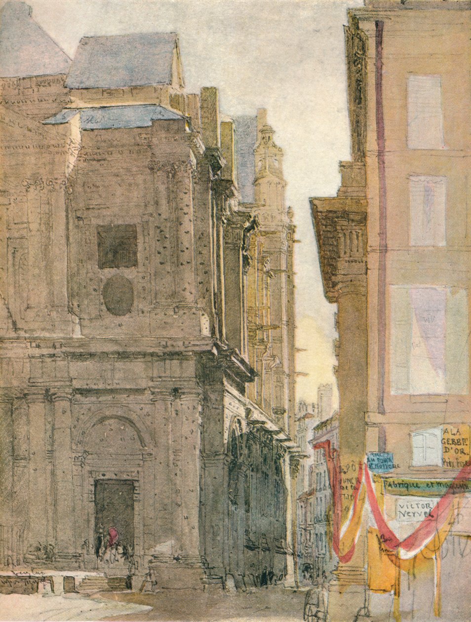 Kyrkan St. Eustache, Paris, c1829 av David Cox the elder