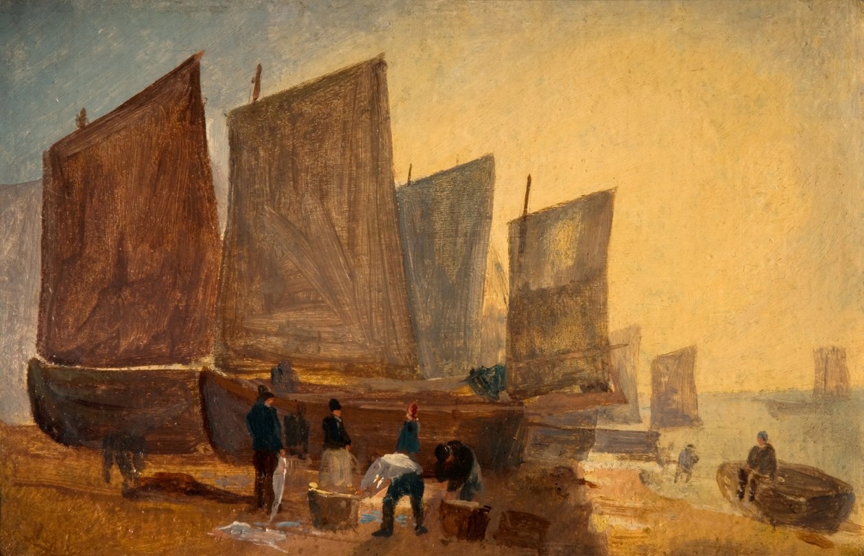 Fiskebåtar, Hastings, 1813. av David Cox the elder