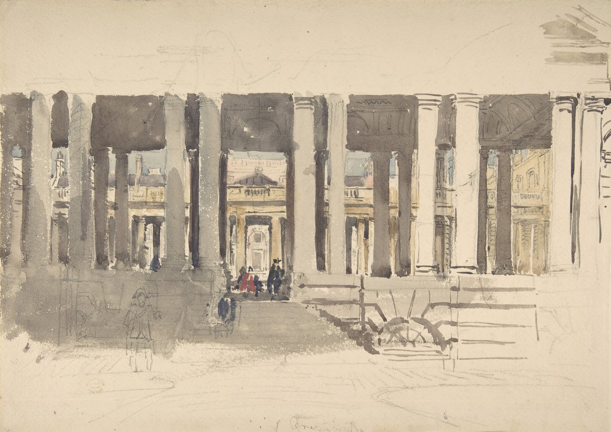 Greenwich Hospital recto, Study of a Building verso, ca. 1831. av David Cox the elder