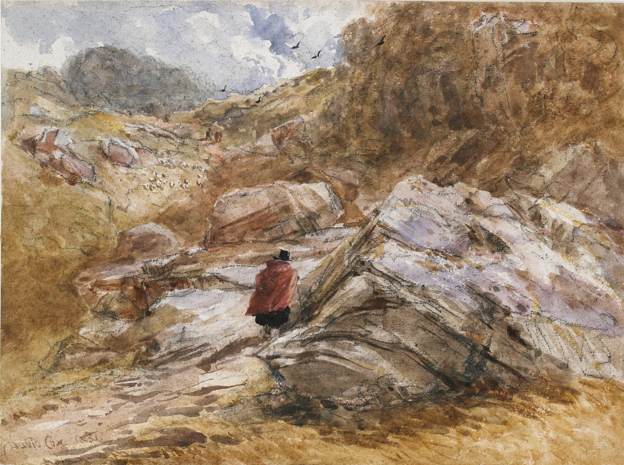 Bergspass vid Bettws-y-Coed, 1851 av David Cox the elder