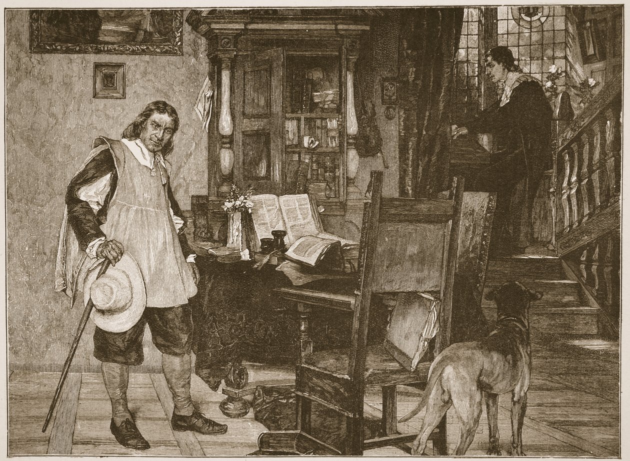 Mr. Oliver Cromwell besöker Mr. John Milton, illustration från 