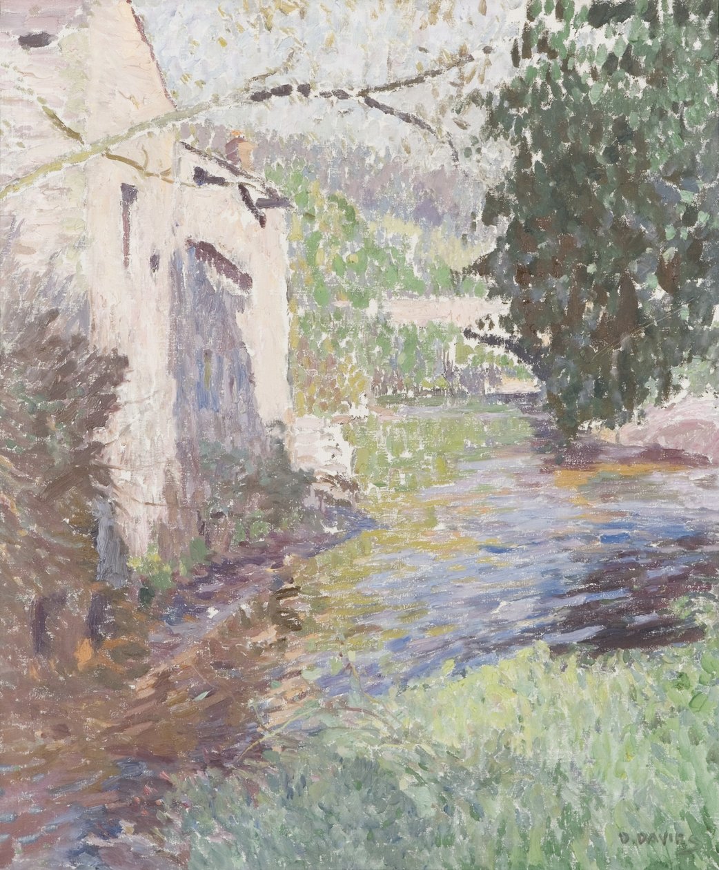 Old Brewery, Sennybridge (olja på duk) av David Davies
