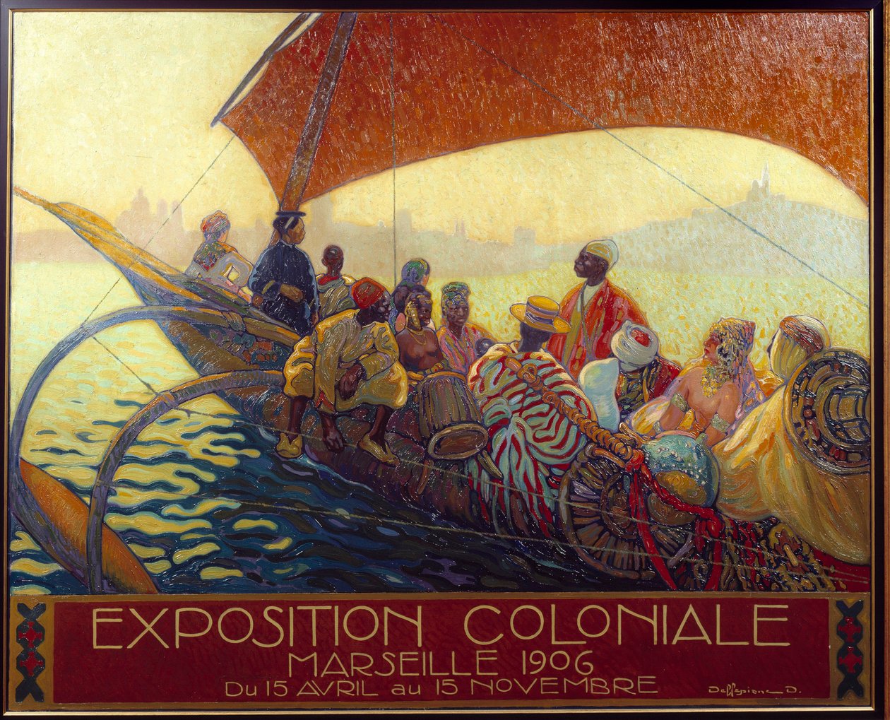 Kolonialism: affisch för den koloniala nationella utställningen i Marseille. Affisch av David Dellepiane (1866-1932). 1906 Marseille, Musee de la Marine - Colonialism: affisch för The National Colonial Exhibition in Marseille av David Dellepiane (1866-1932 av David Dellepiane