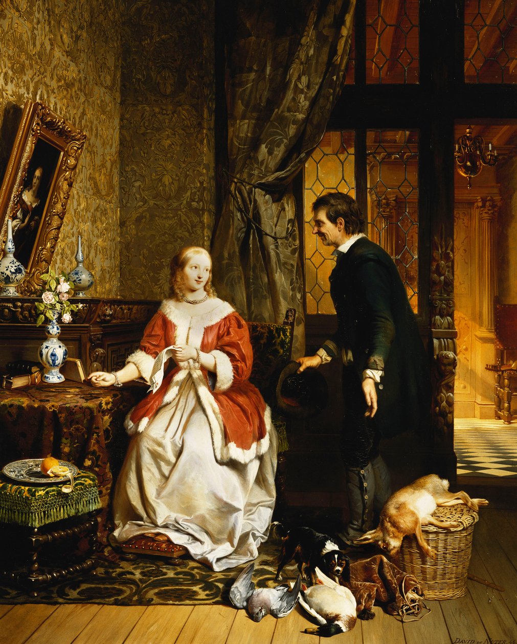 Tillbaka från marknaden, 1846 av David Emil Joseph de Noter