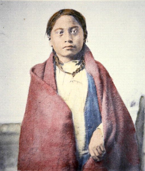 Kråkfot (d. 1890) (färgat foto) av David Frances Barry