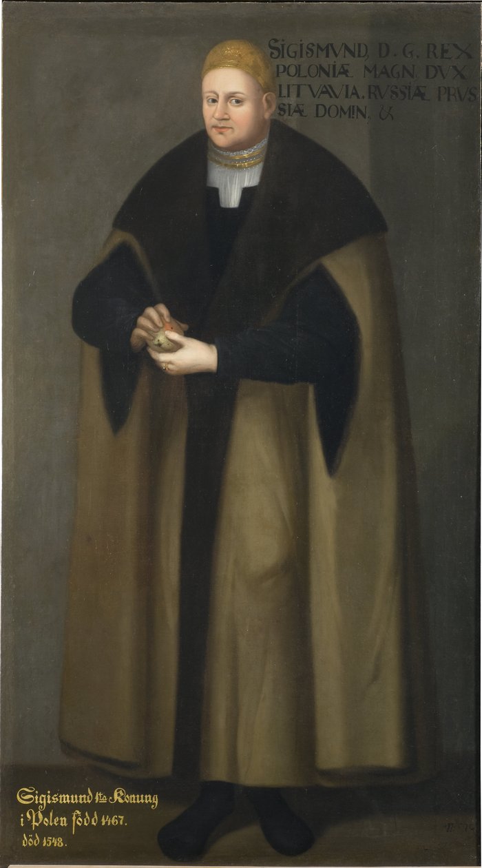 Sigismund I den äldre, kung av Polen och storhertig av Litauen - Porträtt av Sigismund I av Polen (1467-1548), av Frumerie, David (1641-1677). olja på duk av David Frumerie