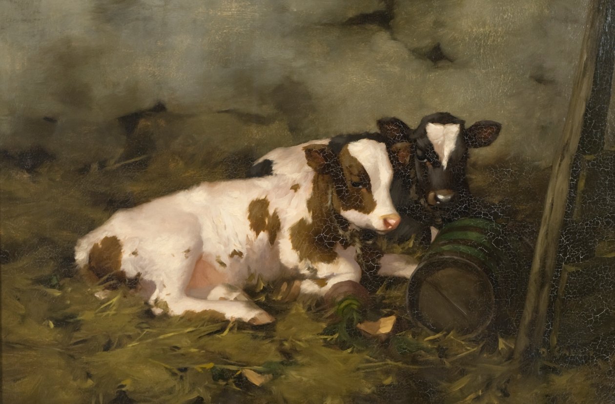 Kalvar, ca 1900 (olja på duk) av David Gauld