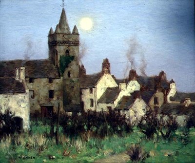 The Tolbooth, Kircudbright, ca 1900 (olja på duk) av David Gauld
