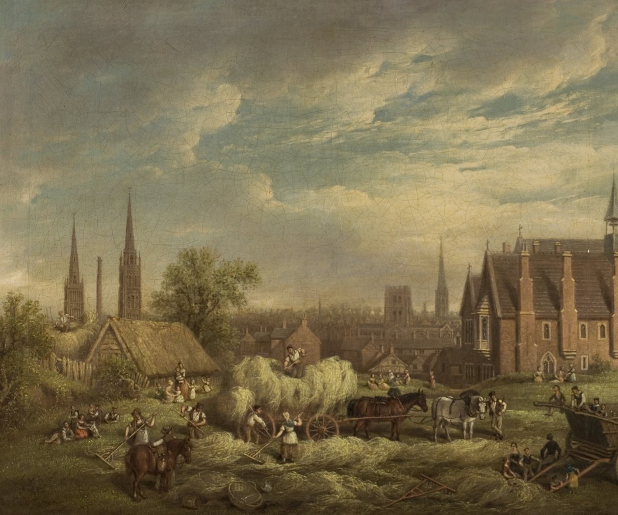 Höslagning i Coventry, mitten av 1800-talet av David Gee