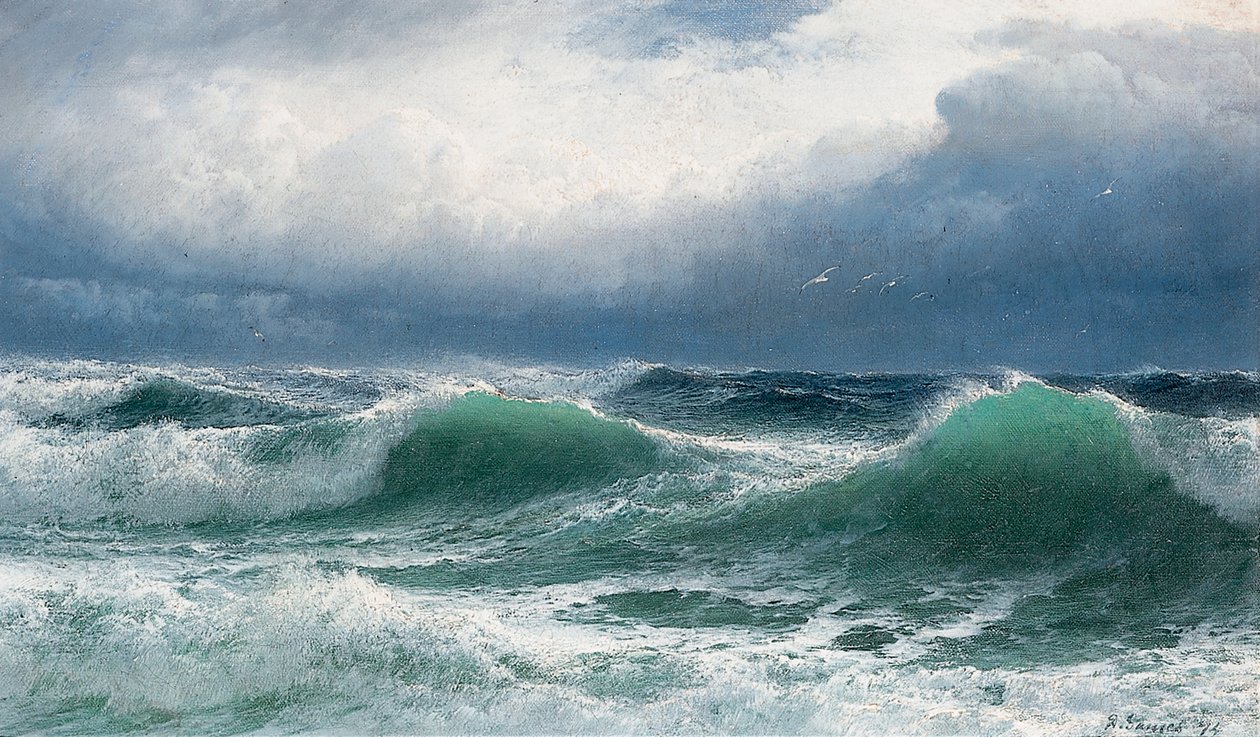 Stormigt hav med genomskinliga brytare, 1894 av David James