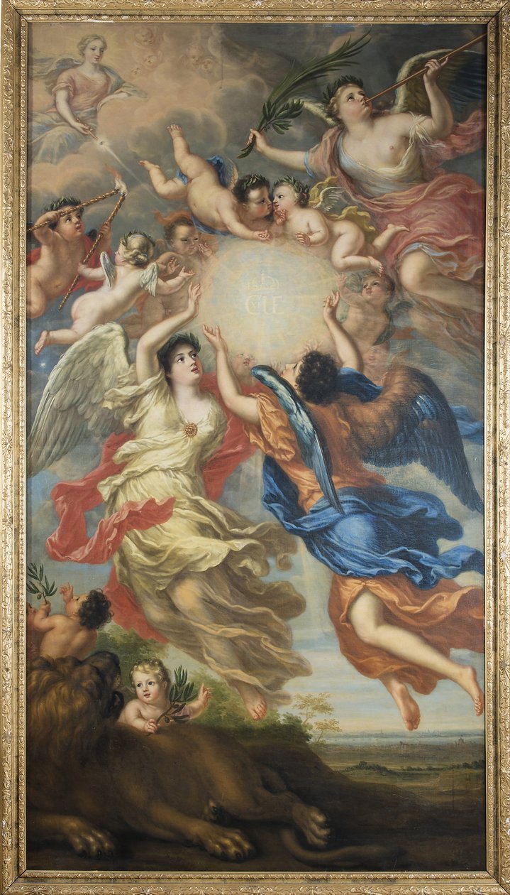 Allegori över Karl XI av Sverige och Ulrique Eleonore av Danmark och Norge - Allegori över Karl XI av Sverige (1655-1697) och Ulrika Eleonora av Danmark (1656-1693), av Ehrenstrahl, David Kloecker (1629-1698). Olja på duk av David Klöcker Ehrenstrahl