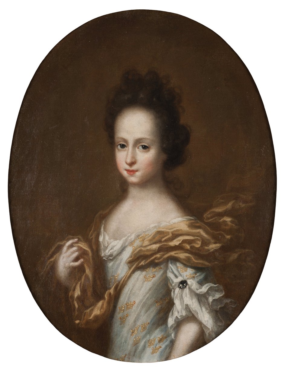 Edwige Sophie de Suede - Porträtt av hertiginnan Hedvig Sophia av Holstein-Gottorp (1681-1708), Sveriges drottning, av Ehrenstrahl, David Kloecker (1629-1698). Olja på duk. Mått: 74x57 cm. Nationalmuseum Stockholm av David Klöcker Ehrenstrahl