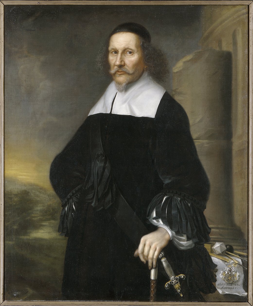Georg Stiernhielm, poete et linguiste suedois - Porträtt av Georg Stiernhielm (1598-1672), av Ehrenstrahl, David Kloecker (1629-1698). Olja på duk av David Klöcker Ehrenstrahl