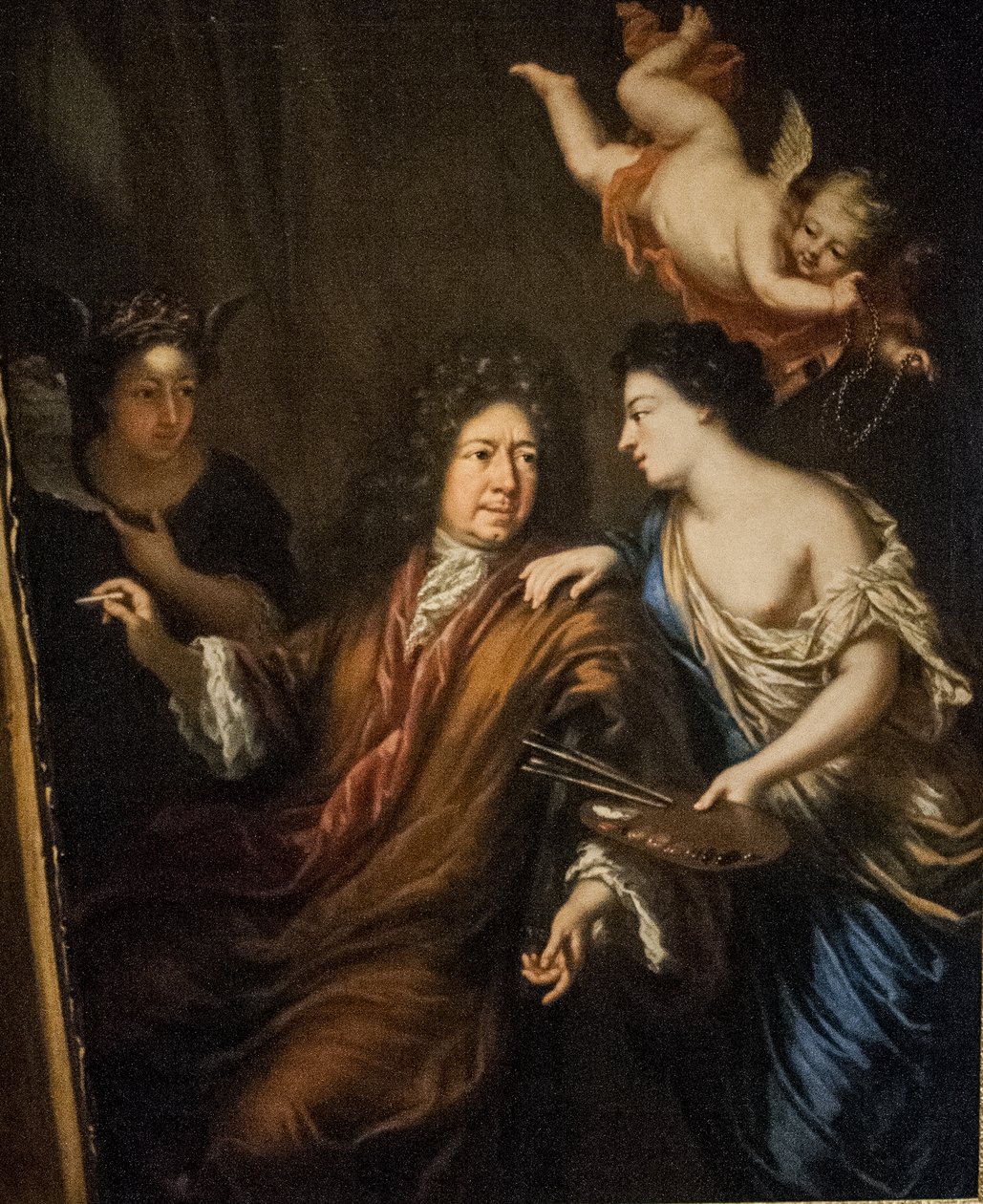 Swedish: Självporträtt med allegorier Selfportrait with Allegories av David Klöcker Ehrenstrahl